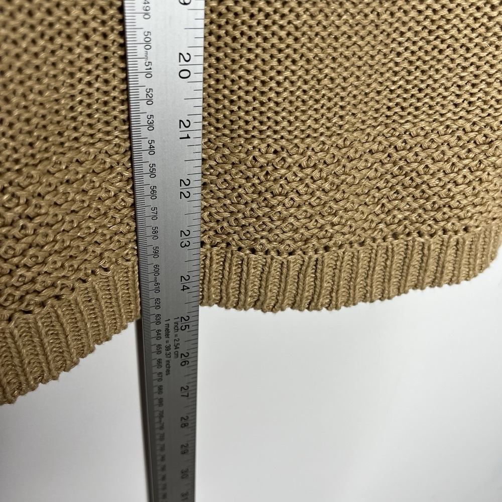 Lauren Ralph Lauren Short Sleeve Sweater Womens Large Tan Linen Cotton Knit Prep - Picture 4 of 8